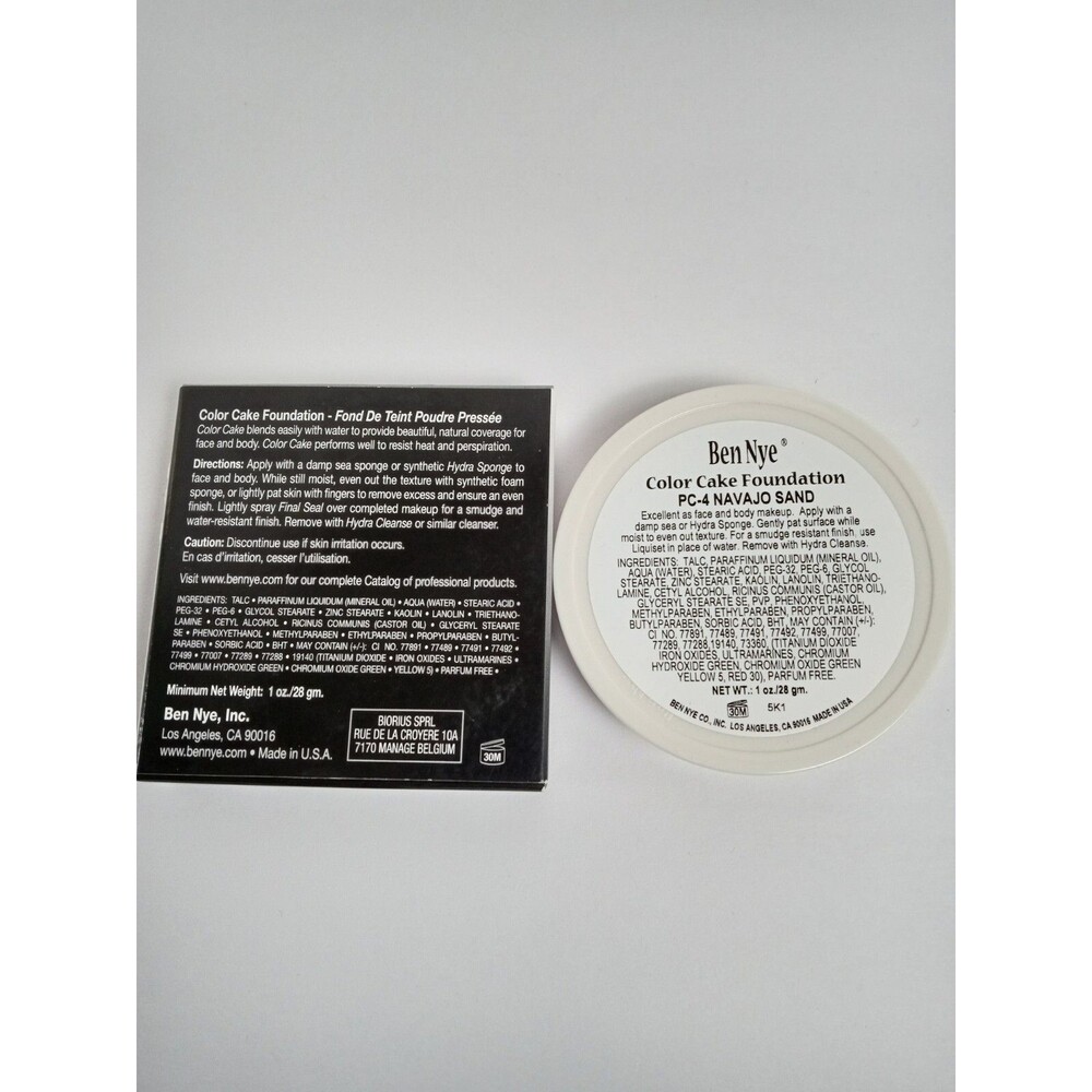 Ben Nye Color Cake Foundation PC-4 Navajo Sand Professional Face and Body Makeup - Picture 2 of 2